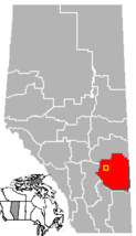 Hanna, Alberta Location.png