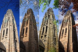 Archivo:Harkness Tower in Winter, Spring, Summer, Autumn