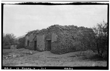 Historic American Buildings Survey Frederick D. Nichols, Photographer August 1937 VIEW OF CHURCH - LOOKING NORTH EAST - San Cayetano de Calabasas (Mission, Ruins), Santa Cruz HABS ARIZ,12-NOGAL.V,2-1