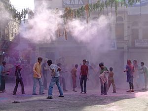 Archivo:Holi celebrations, Pushkar, Rajasthan