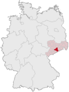 Localización del distrito de Freiberg en Alemania