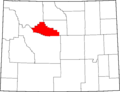 Map of Wyoming highlighting Hot Springs County