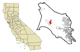 Marin County California Incorporated and Unincorporated areas Point Reyes Station Highlighted.svg