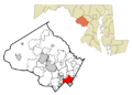 Montgomery County Maryland Incorporated and Unincorporated areas Silver Spring Highlighted