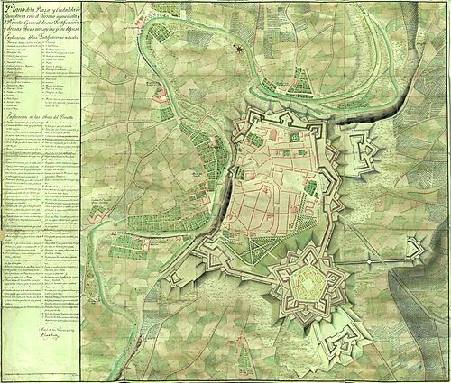 Archivo:Plano de la plaza y ciudadela de Pamplona (1757)