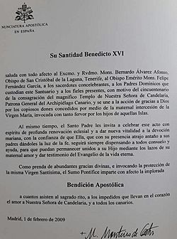 Archivo:Ratificación patronazgo de la Candelaria sobre Canarias, Tenerife