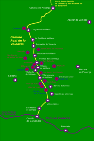Archivo:Ruta Camino Real de la Valdavia Zoom Despoblados