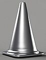 Silver traffic cone