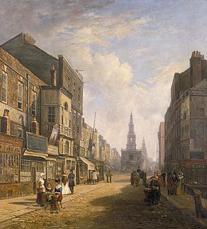 Archivo:The Strand, Looking Eastwards from Exeter Change, c1824