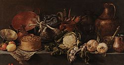 Archivo:Antonio de Pereda - Still Life with Vegetables and Kitchen Utensils - c. 1651