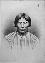 Archivo:Captain Jack (Kintpuash), a Modoc subchief, executed October 3, 1873, bust-length, full-face, 1873 - NARA - 533242