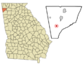Chattooga County Georgia Incorporated and Unincorporated areas Lyerly Highlighted