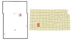 Gray County Kansas Incorporated and Unincorporated areas Cimarron Highlighted.svg