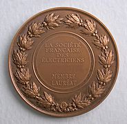 Médaille André-Marie Ampère (1775-1836). Graveur Jules CHAPLAIN (1839-1909) (B)