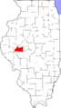 Map of Illinois highlighting Cass County