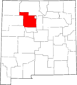 Map of New Mexico highlighting Sandoval County