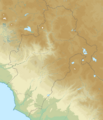 Mapa físico de localización Moquegua