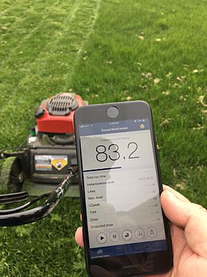 Archivo:Noise level from a lawn mower measured using the NIOSH Sound Level Meter app