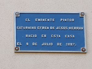 Archivo:Placa de la casa donde nació Saturnino Herrán, Aguascalientes, México