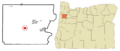 Polk County Oregon Incorporated and Unincorporated areas Falls City Highlighted