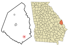 Screven County Georgia Incorporated and Unincorporated areas Newington Highlighted.svg