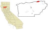 Tehama County California Incorporated and Unincorporated areas Manton Highlighted.svg