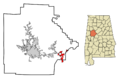 Tuscaloosa County Alabama Incorporated and Unincorporated areas Vance Highlighted
