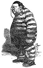 Archivo:1905 cartoon of Charlie Murphy as a prisoner