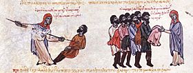 Archivo:A Thracesian woman kills a Varangian