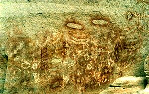 Archivo:Aboriginal art Carnarvon Gorge