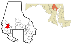 Baltimore County Maryland Incorporated and Unincorporated areas Owings Mills Highlighted.svg