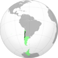 Chile (1823, orthographic projection)
