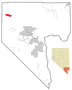 Clark County Nevada Incorporated and Unincorporated areas Indian Springs Highlighted.svg