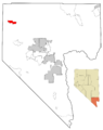 Clark County Nevada Incorporated and Unincorporated areas Indian Springs Highlighted
