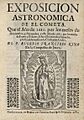 Exposition astronomica de el cometa