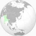 Free India orthographic map