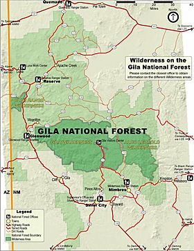 Mapa del bosque ncional Gila
