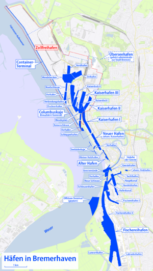 Archivo:Karte der Häfen in Bremerhaven