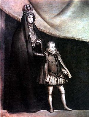 Archivo:L'emperadriu Maria i Felip III príncep