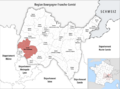 Locator map of Kanton Villars-les-Dombes