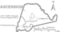 Map of Ascension Parish Louisiana With Municipal Labels