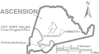 Map of Ascension Parish Louisiana With Municipal Labels.PNG