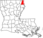 Mapa de Luisiana con la ubicación del Parish East Carroll
