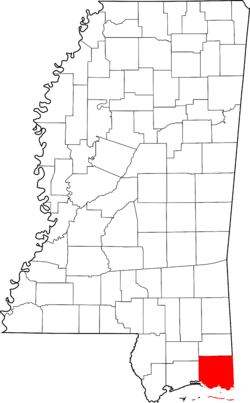 Map of Mississippi highlighting Jackson County.svg