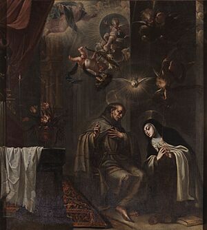 Archivo:San Pedro de Alcántara confesando a Santa Teresa, de José García Hidalgo (Museo del Prado)