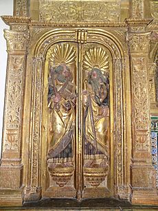 Archivo:San Pedro y San Pablo. Relieve del retablo mayor de la iglesia de Nuestra Señora del Castillo