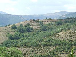 Vista de Las Bordas de la Bastida desde el este.