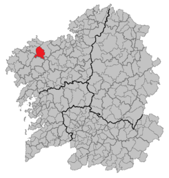 Extensión del municipio en Galicia.