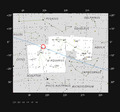 The ultracool dwarf star TRAPPIST-1 in the constellation of Aquarius