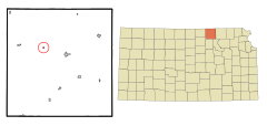 Washington County Kansas Incorporated and Unincorporated areas Morrowville Highlighted.svg